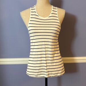 Club Monaco Black and White Striped Tank Top